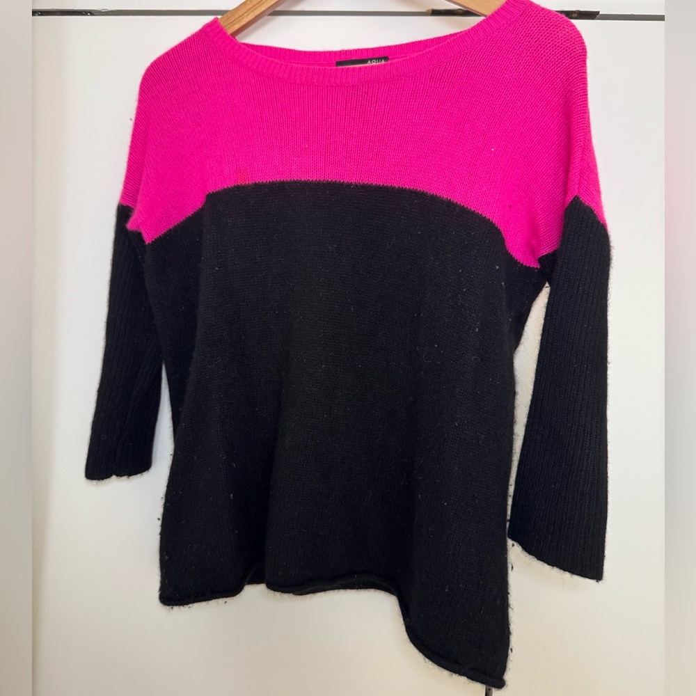 AQUA Cashmere Crewneck Sweater